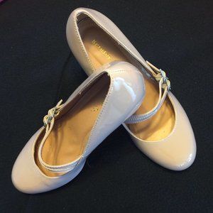 Brinley Co. Beige Patent Heels ON SALE